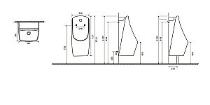 Писсуар SantiLine SL-6004MG серый матовый купить в интернет-магазине Sanbest