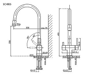 Смеситель для кухни Sancos Arno SC4005MB черный матовый купить в интернет-магазине сантехники Sanbest