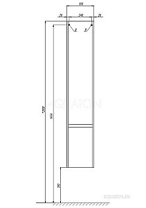 Пенал Акватон Стоун темное дерево для ванной в интернет-магазине сантехники Sanbest