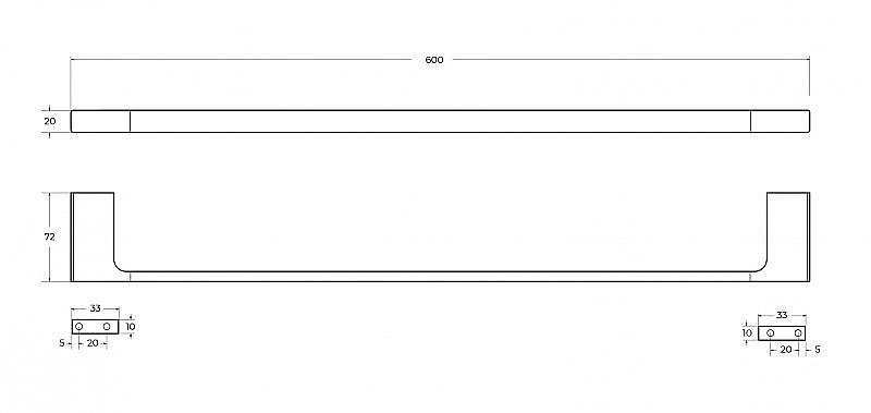 Полотенцедержатель Cezares SLIDER-TH-60-IN сатин купить в интернет-магазине сантехники Sanbest