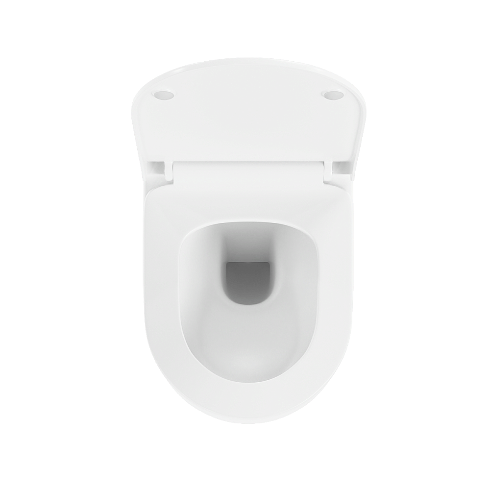 Унитаз подвесной VitrA S50 9003B003-7203 безободковый, с инсталляцией, с крышкой микролифт, белый/клавиша глянцевая белая купить в интернет-магазине Sanbest