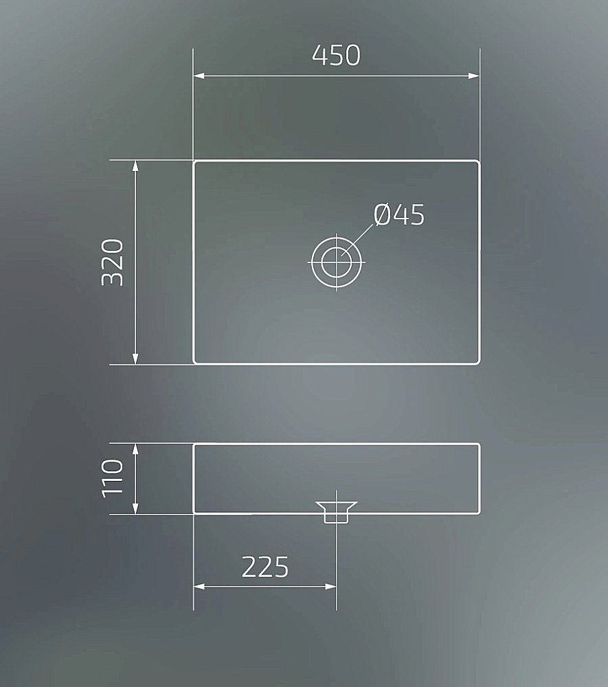 Раковина накладная Gid Geometrico 45 N1204 51225 белая купить в интернет-магазине Sanbest