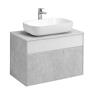 Тумба с раковиной Акватон Марбл 80/Лола 60 слейт/белая матовая для ванной в интернет-магазине Sanbest