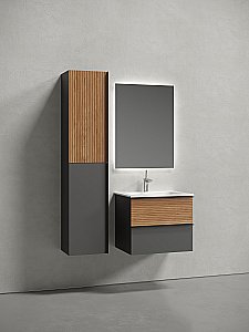 Тумба с раковиной Sancos DELTA DL60GR 60 дуб красный/графит для ванной в интернет-магазине Sanbest