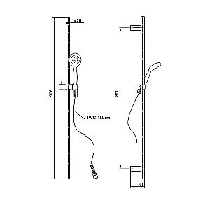 Душевой гарнитур PAINI Bergamo BRCR121L9 хром купить в интернет-магазине сантехники Sanbest