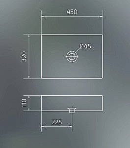 Раковина накладная Gid Geometrico 45 N1204 51225 белая купить в интернет-магазине Sanbest