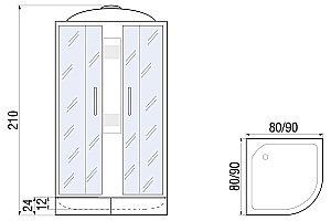 Душевая кабина RIVER REIN 90/24 90х90 купить в интернет-магазине Sanbest