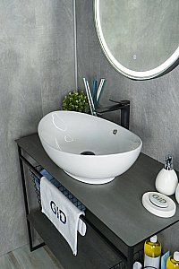 Раковина накладная Gid Lago 60 N9019 51108 белая купить в интернет-магазине Sanbest