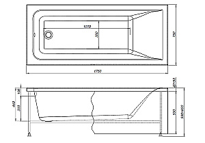Ванна акриловая Aquanet Aura 369050 175х75 белая с фронтальной панелью купить в интернет-магазине Sanbest