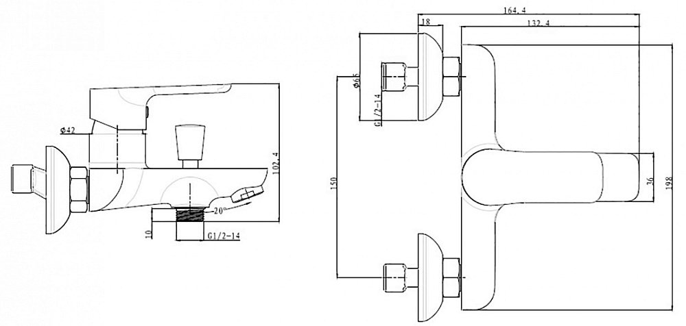 Смеситель для ванны Bien Torres купить в интернет-магазине сантехники Sanbest