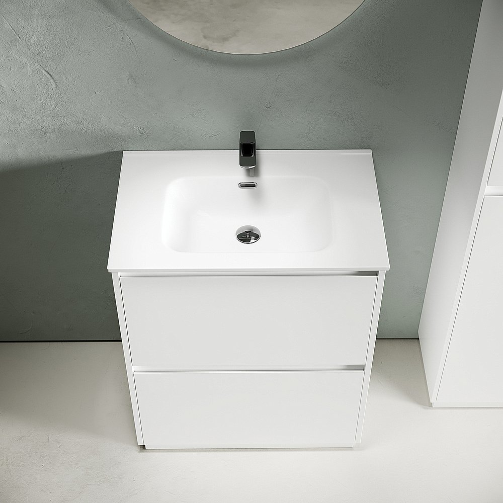 Тумба с раковиной Sancos Libra Floor 70 LB70FW белая для ванной в интернет-магазине Sanbest