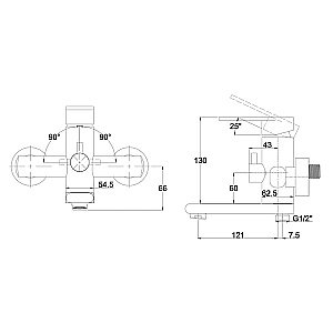 Смеситель для ванны Kaiser Arena 33022 купить в интернет-магазине сантехники Sanbest
