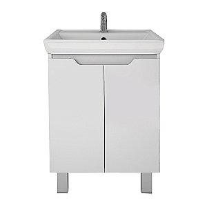 Тумба с  раковиной подвесная/напольная Dreja Q PLUS (D) 55 белый глянец для ванной в интернет-магазине Sanbest