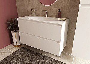 Тумба с раковиной Эстет Malta Luxe 100 белая для ванной в интернет-магазине Sanbest