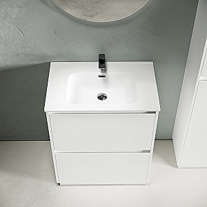 Тумба с раковиной Sancos Libra Floor 70 LB70FW белая для ванной в интернет-магазине Sanbest