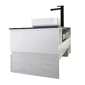 Тумба с раковиной Comforty Прага 120 00-00014834 дуб белый для ванной в интернет-магазине Sanbest