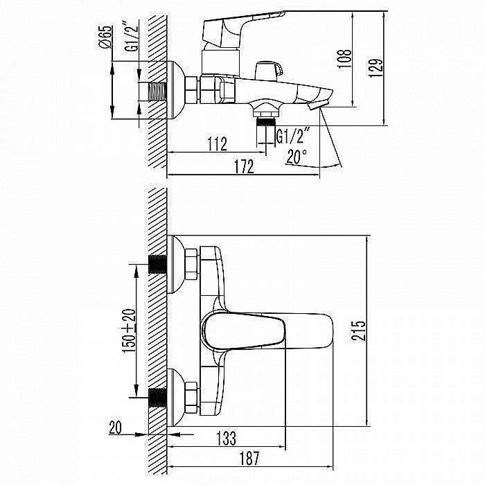 Смеситель для ванны IDDIS Zodiac ZODSB02i02WA купить в интернет-магазине сантехники Sanbest