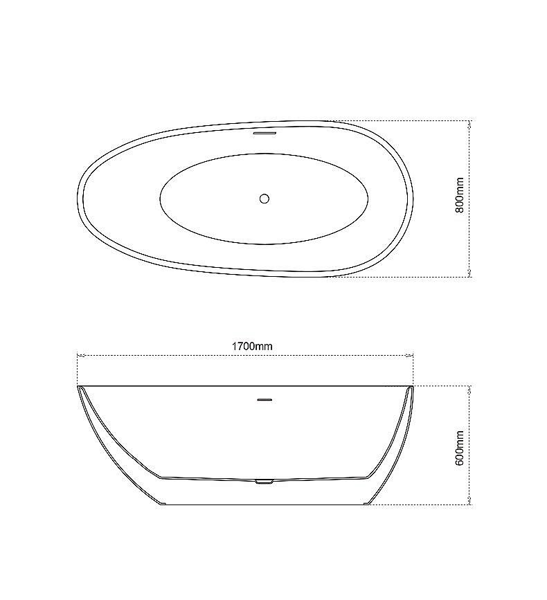 Ванна акриловая Grossman Fly GR-1102M 170х80 белая матовая купить в интернет-магазине Sanbest