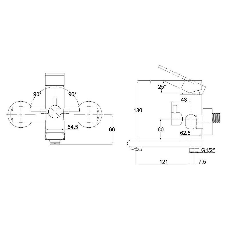 Смеситель для ванны Kaiser Arena 33022 купить в интернет-магазине сантехники Sanbest