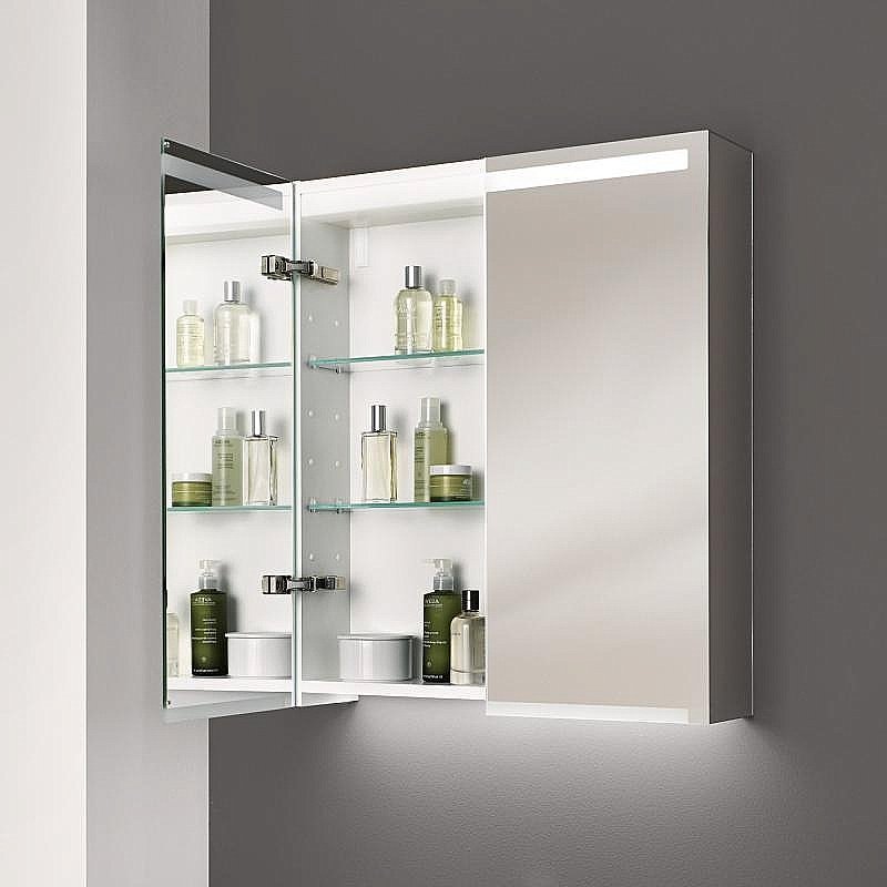 Зеркальный шкаф с подсветкой Geberit Option 500.205.00.1 75 белый купить в интернет-магазине сантехники Sanbest