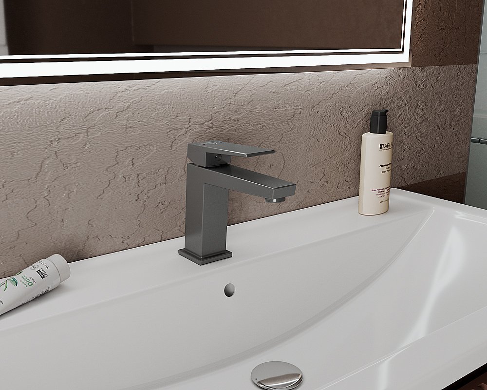 Смеситель для раковины Rush Thira TR3635-12Grey графит купить в интернет-магазине сантехники Sanbest