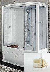 Душевой бокс Радомир Элис 160х85 1-04-1-1-0-0941 стекло матовое/профиль белый левый купить в интернет-магазине сантехники Sanbest