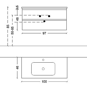 Тумба с раковиной Armadi Art Capolda 100 антрацит для ванной в интернет-магазине Sanbest