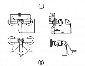 Смеситель для душа BRAVAT Fit F9135188CP-01-RUS купить в интернет-магазине сантехники Sanbest