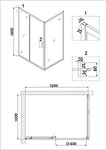 Душевая дверь Niagara Nova NG-62-12A 120 хром купить в интернет-магазине Sanbest