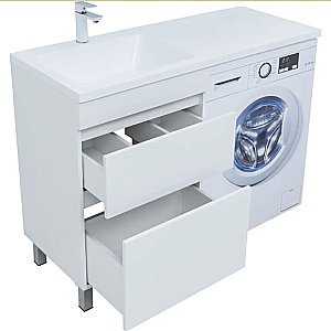 Тумба с раковиной Aquanet Вега 120 329124 белая для ванной в интернет-магазине Sanbest