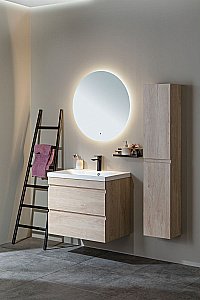 Тумба с раковиной Aquanet Нота New 334200 100 дуб светлый для ванной в интернет-магазине Sanbest