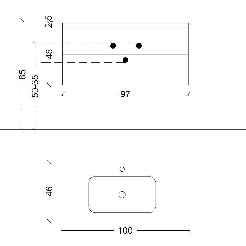 Тумба с раковиной Armadi Art Capolda 100 антрацит для ванной в интернет-магазине Sanbest