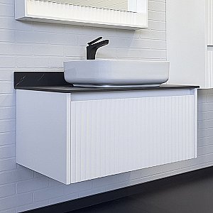 Тумба с раковиной Comforty Марсель 90 (78189) белая матовая для ванной в интернет-магазине Sanbest