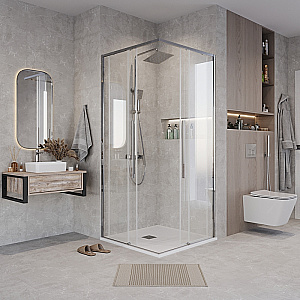 Душевой уголок Grossman Galaxy 80х80 300.K33.01.8080.10.00 стекло прозрачное/профиль хром купить в интернет-магазине Sanbest