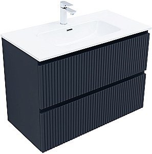 Тумба с раковиной Aquanet Джейн (Flat) 335430/330432 90 маренго для ванной в интернет-магазине Sanbest