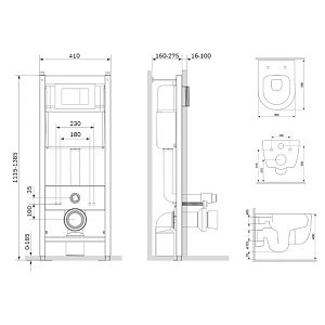 Унитаз подвесной Damixa Sirius DX86.IS10101.1700 купить в интернет-магазине Sanbest