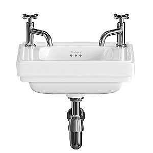 Раковина подвесная Burlington Riviera 45 RIV8 2TH с 2-мя отверстиями белая купить в интернет-магазине Sanbest