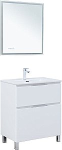 Тумба с раковиной Aquanet Алвита new 70 344133+284027 белая матовая для ванной в интернет-магазине Sanbest