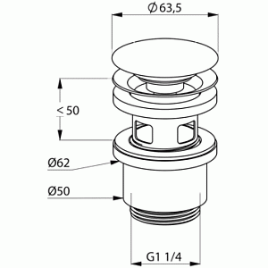 Донный клапан Kludi 1042639-00 черный матовый купить в интернет-магазине сантехники Sanbest