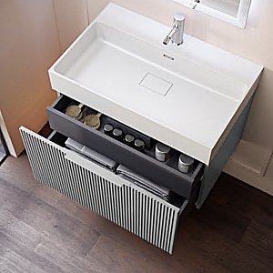 Тумба с раковиной Cezares Premium Plisse 51х45 Grigio nuvola для ванной в интернет-магазине Sanbest