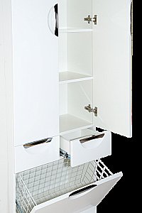 Пенал напольный Misty Жасмин 60 белая эмаль для ванной в интернет-магазине сантехники Sanbest