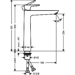 Смеситель для раковины Hansgrohe Talis E 240 71717000 купить в интернет-магазине сантехники Sanbest