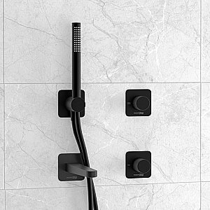 Смеситель для ванны WasserKRAFT Fulda SET2859 черный матовый купить в интернет-магазине сантехники Sanbest