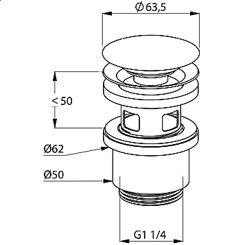 Донный клапан Kludi 1042639-00 черный матовый купить в интернет-магазине сантехники Sanbest