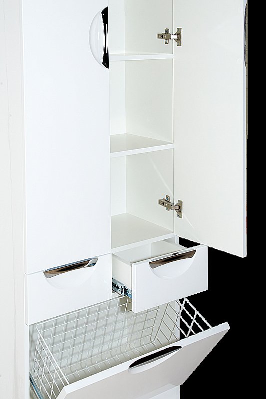 Пенал напольный Misty Жасмин 60 белая эмаль для ванной в интернет-магазине сантехники Sanbest