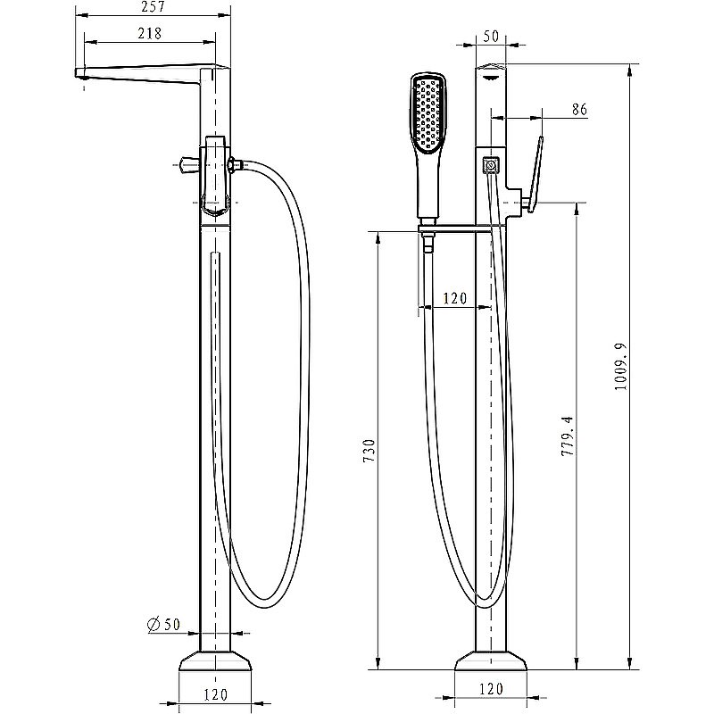 Смеситель для ванны Boheme Venturo 379-SGM сталь глянец купить в интернет-магазине сантехники Sanbest