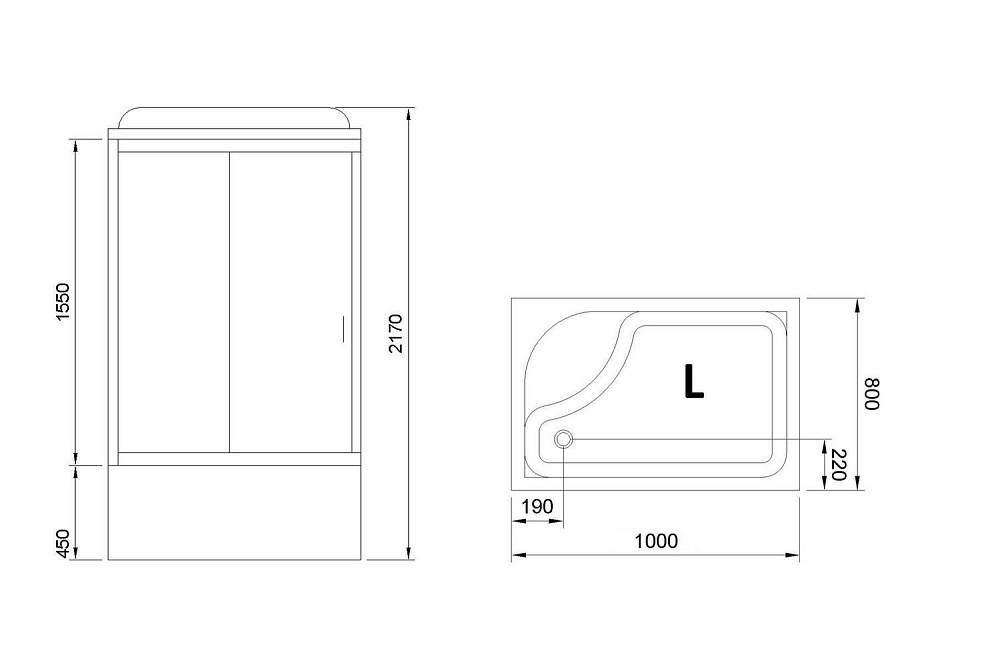 Душевая кабина Royal Bath RB8100BP1-M 100x80 профиль сатин/стекло матовое купить в интернет-магазине Sanbest