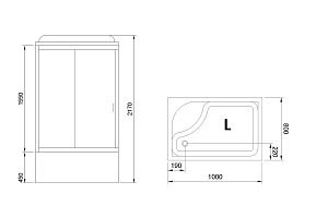 Душевая кабина Royal Bath RB8100BP1-M 100x80 профиль сатин/стекло матовое купить в интернет-магазине Sanbest