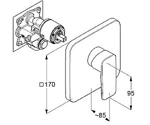 Смеситель для душа Kludi Pure&Style 406550575 купить в интернет-магазине сантехники Sanbest