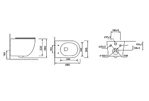 Унитаз подвесной Grossman Color GR-4455GLMS безободковый, с крышкой микролифт, матовый светло-серый купить в интернет-магазине Sanbest